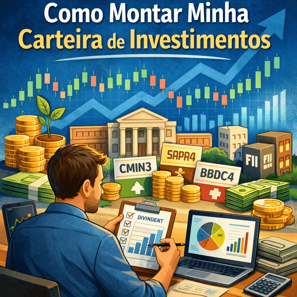 Como Montar Minha Carteira de Investimentos - Fonte: Imagem gerada por IA (DALL·E / ChatGPT)