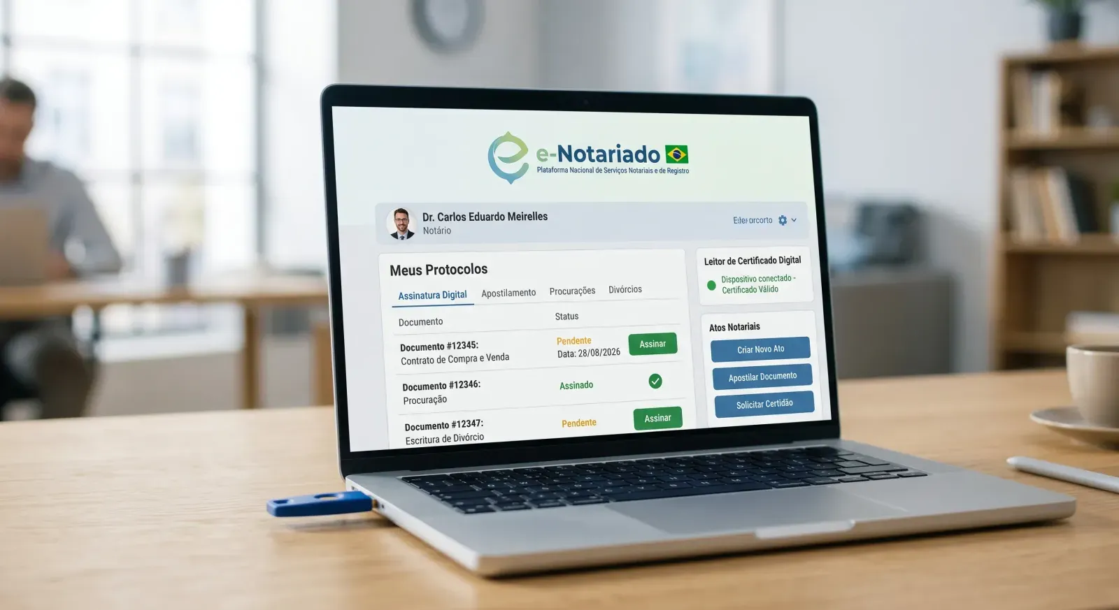 O processo digital no e-Notariado mantém o mesmo custo da tabela oficial do Estado.