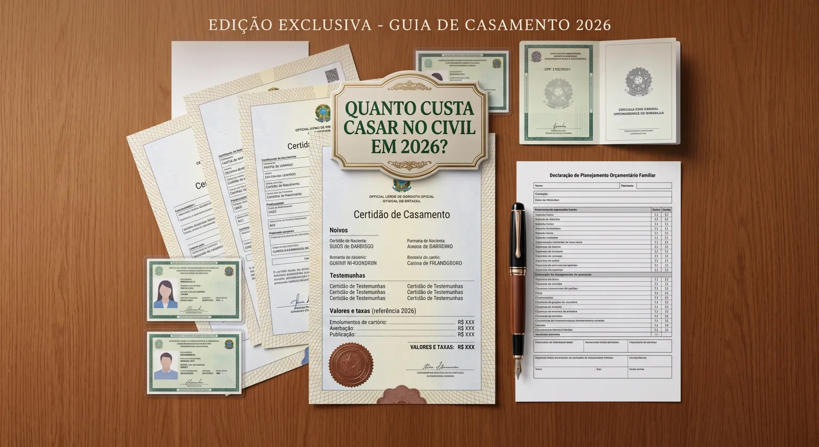 Ilustração do guia sobre Quanto custa casar no civil em 2026? Valores e taxas