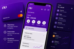 Nubank: Como Investir em NuCoin (Guia Atualizado 2026) 1 Interface do aplicativo Nubank mostrando área de investimentos e criptomoedas. - Fonte: Imagem gerada por IA (DALL·E / ChatGPT)