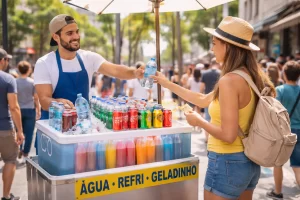 7 Ideias de Negócio Para Começar Com Pouco Dinheiro 4 venda de água geladinho negócio simples lucrativo - Fonte: Imagem gerada por IA (DALL·E / ChatGPT)