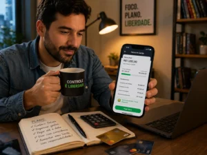 Melhor Cartão de Crédito para Negativado Aprovado na Hora 4 O uso consciente do cartão é fundamental para melhorar seu score. - Fonte: Imagem gerada por IA (DALL·E / ChatGPT)