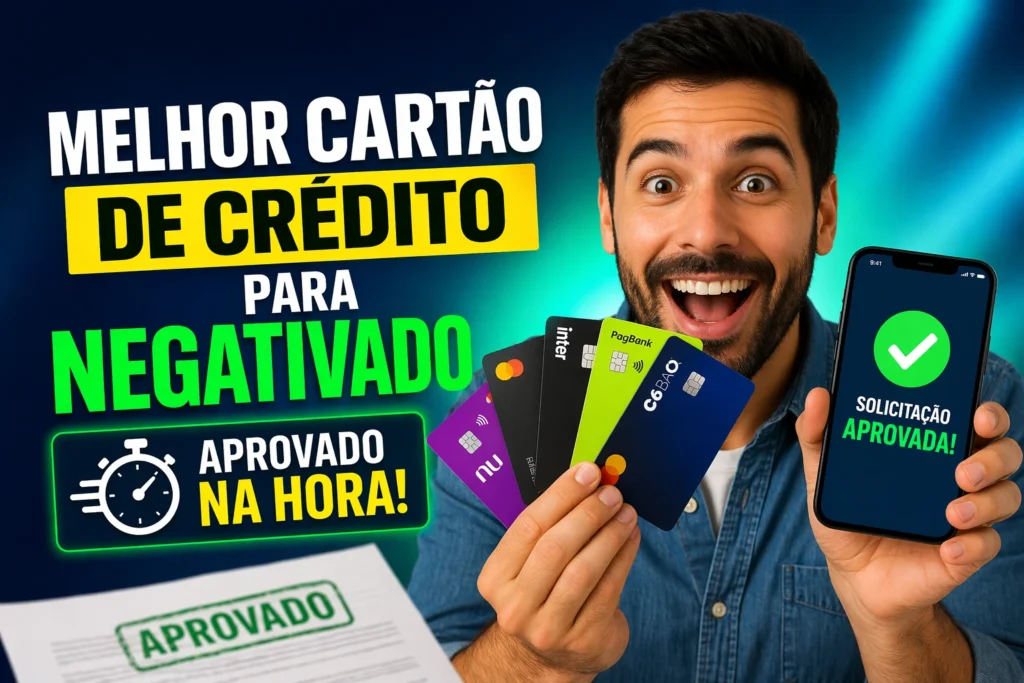 Melhor Cartão de Crédito para Negativado Aprovado na Hora - Fonte: Imagem gerada por IA (DALL·E / ChatGPT)