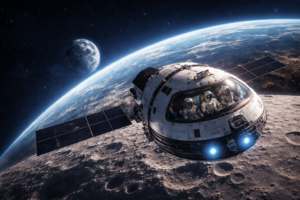 Banho de Lua: A Nova Missão Artemis II Explicada - Fonte: Imagem gerada por IA (DALL·E / ChatGPT)