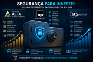 Banco Alfa vs XP vs BTG: Qual é Melhor? 3 A segurança é um dos fatores mais importantes ao escolher onde investir. - Fonte: Imagem gerada por IA (DALL·E / ChatGPT)