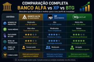 Banco Alfa vs XP vs BTG: Qual é Melhor? 4 comparação <a href=