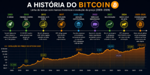 O Que é Bitcoin: História Completa até 2026 2 O Bitcoin passou de praticamente zero a um dos ativos mais valiosos do mundo. - Fonte: Imagem gerada por IA (DALL·E / ChatGPT)