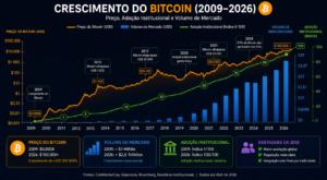 O Que é Bitcoin: História Completa até 2026 3 crescimento do bitcoin ao longo dos anos gráfico - Fonte: Imagem gerada por IA (DALL·E / ChatGPT)