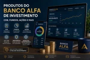 Produtos do Banco Alfa de Investimento: CDB, Fundos e Mais 1 Conheça os principais produtos do Banco Alfa e descubra qual combina com seu perfil. - Fonte: Imagem gerada por IA (DALL·E / ChatGPT)