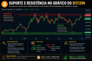 Como Analisar o Mercado Cripto e Lucrar Mais 2 Níveis de suporte e resistência ajudam a identificar pontos de entrada. - Fonte: Imagem gerada por IA (DALL·E / ChatGPT)