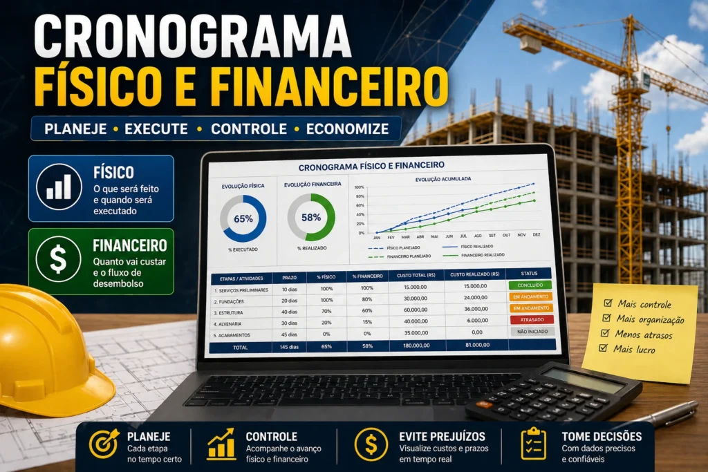Cronograma Físico e Financeiro: Guia Completo - Fonte: Imagem gerada por IA (DALL·E / ChatGPT)