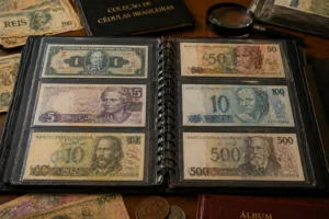 Cédula de 1 Real Pode Valer Muito em 2026 5 Colecionar cédulas pode ser um hobby lucrativo. - Fonte: Imagem gerada por IA (DALL·E / ChatGPT)