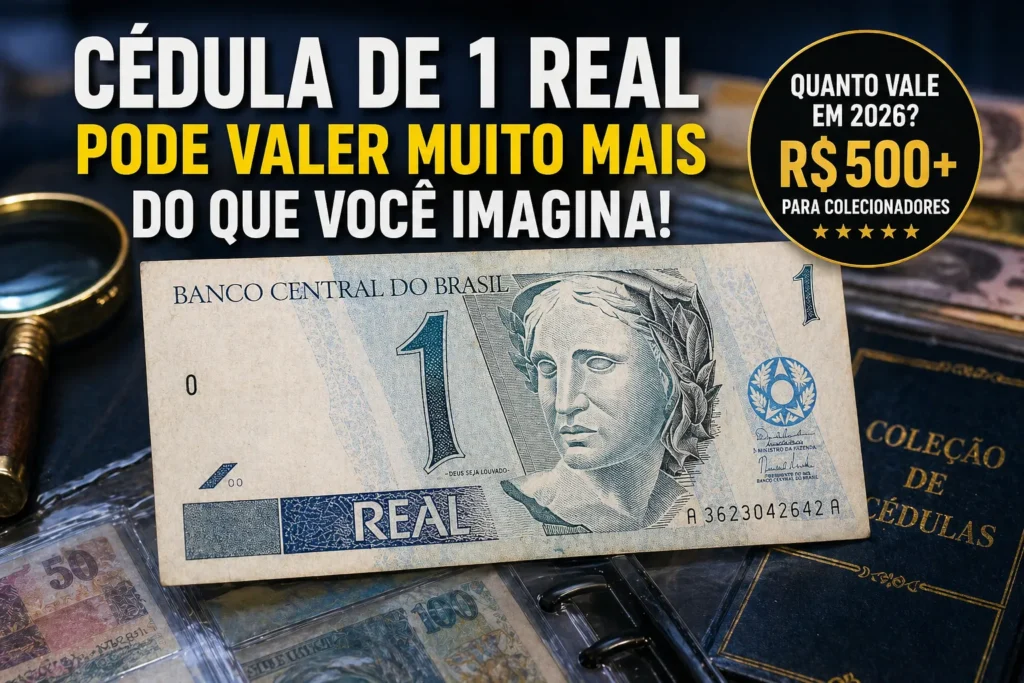 Cédula de 1 Real Pode Valer Muito em 2026 - Fonte: Imagem gerada por IA (DALL·E / ChatGPT)
