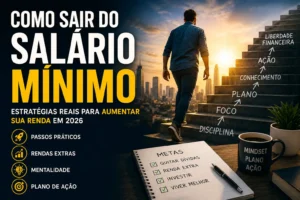 Digital Plane: Finanças, Investimentos e Criptomoedas 3 Como Sair do Salário Mínimo em 2026 - Fonte: Imagem gerada por IA (DALL·E / ChatGPT)
