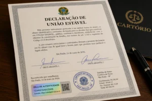 Quanto Custa União Estável em 2026? Guia Completo 5 A escritura pública garante validade legal da união estável. - Fonte: Imagem gerada por IA (DALL·E / ChatGPT)