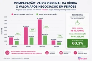 Como Limpar Nome Rápido em 2026: Guia Completo 2 Negociações podem reduzir drasticamente o valor das dívidas. - Fonte: Imagem gerada por IA (DALL·E / ChatGPT)