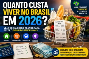 Digital Plane: Finanças, Investimentos e Criptomoedas 1 Quanto Custa Viver no Brasil 2026? Veja os Valores - Fonte: Imagem gerada por IA (DALL·E / ChatGPT)