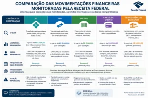 Como Declarar Pix no Imposto de Renda Sem Erros 1 A Receita Federal cruza diferentes tipos de movimentações financeiras para identificar inconsistências fiscais. - Fonte: Imagem gerada por IA (DALL·E / ChatGPT)