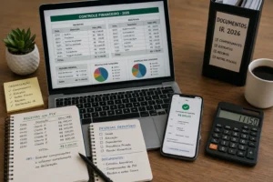 Como Declarar Pix no Imposto de Renda Sem Erros 3 Organizar os recebimentos ajuda a evitar inconsistências e reduz riscos de cair na malha fina. - Fonte: Imagem gerada por IA (DALL·E / ChatGPT)