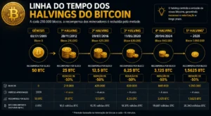 O Que é Halving? Entenda Como Isso Impacta o Bitcoin 2 A emissão de novos bitcoins diminui a cada ciclo de halving. - Fonte: Imagem gerada por IA (DALL·E / ChatGPT)
