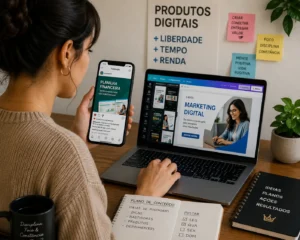 Renda Extra Para Quem é CLT 2 O marketing de afiliados se tornou uma das principais formas de renda online. - Fonte: Imagem gerada por IA (DALL·E / ChatGPT)