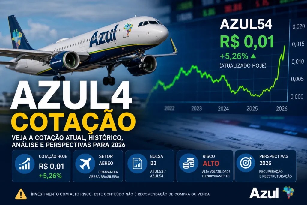 Azul4 Cotação: Vale a Pena Acompanhar em 2026? - Fonte: Imagem gerada por IA (DALL·E / ChatGPT)