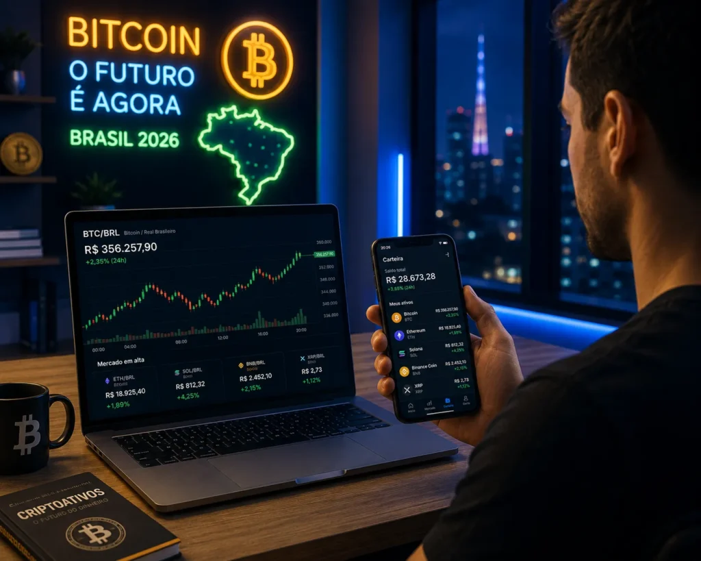 Bitcoin no Brasil: Vale a Pena em 2026? - Fonte: Imagem gerada por IA (DALL·E / ChatGPT)