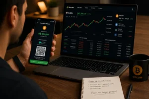 Imposto de Renda Criptomoedas: Guia Completo 2026 2 O Pix facilitou muito o acesso ao mercado de criptomoedas no Brasil. - Fonte: Imagem gerada por IA (DALL·E / ChatGPT)