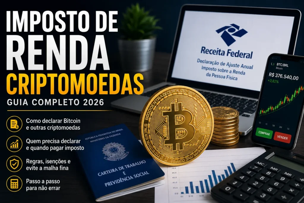 Imposto de Renda Criptomoedas: Guia Completo 2026 - Fonte: Imagem gerada por IA (DALL·E / ChatGPT)