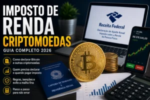 Digital Plane: Finanças, Investimentos e Criptomoedas 1 Imposto de Renda Criptomoedas: Guia Completo 2026 - Fonte: Imagem gerada por IA (DALL·E / ChatGPT)