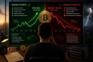 Bitcoin Vai Subir ou Cair? Veja o Cenário Real 4 O mercado do Bitcoin continua altamente volátil e emocional. - Fonte: Imagem gerada por IA (DALL·E / ChatGPT)