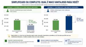 Como Funciona o Desconto Simplificado do Imposto de Renda 3 O modelo ideal depende da diferença entre o desconto padrão e as deduções comprovadas. - Fonte: Imagem gerada por IA (DALL·E / ChatGPT)