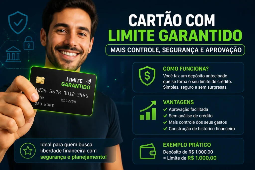 Cartão com Limite Garantido Funciona? Guia 2026 - Fonte: Imagem gerada por IA (DALL·E / ChatGPT)