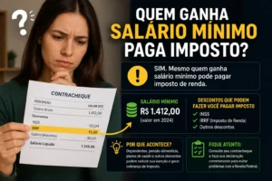 Digital Plane: Finanças, Investimentos e Criptomoedas 1 Quem Ganha Salário Mínimo Paga Imposto? - Fonte: Imagem gerada por IA (DALL·E / ChatGPT)