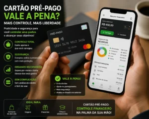 Cartão Pré-pago Vale a Pena? Descubra a Verdade 1 O cartão pré-pago se tornou uma alternativa popular para controle financeiro e compras online. - Fonte: Imagem gerada por IA (DALL·E / ChatGPT)
