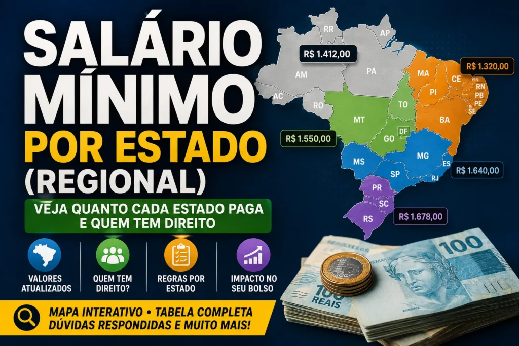 Salário Mínimo por Estado: Veja os Valores Regionais - Fonte: Imagem gerada por IA (DALL·E / ChatGPT)