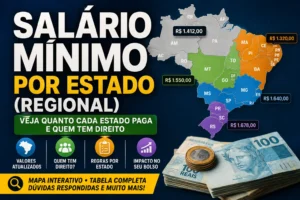 Digital Plane: Finanças, Investimentos e Criptomoedas 1 Salário Mínimo por Estado: Veja os Valores Regionais - Fonte: Imagem gerada por IA (DALL·E / ChatGPT)
