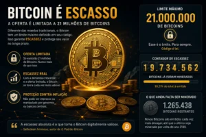 O Que Influencia o Preço do Bitcoin? 2 A oferta limitada do Bitcoin é um dos principais fatores de valorização do ativo. - Fonte: Imagem gerada por IA (DALL·E / ChatGPT)