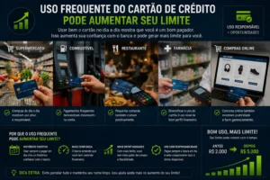 Como Aumentar Limite do Cartão em 2026 2 O uso constante do cartão ajuda o banco a entender seu comportamento financeiro. - Fonte: Imagem gerada por IA (DALL·E / ChatGPT)