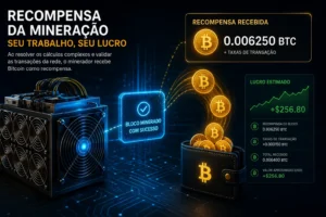 O Que É Mineração de Bitcoin? Guia Completo 4 Mineradores recebem Bitcoins e taxas pelas validações da rede. - Fonte: Imagem gerada por IA (DALL·E / ChatGPT)