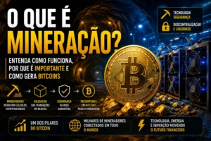 Digital Plane: Finanças, Investimentos e Criptomoedas 3 O Que É Mineração de Bitcoin? Guia Completo - Fonte: Imagem gerada por IA (DALL·E / ChatGPT)