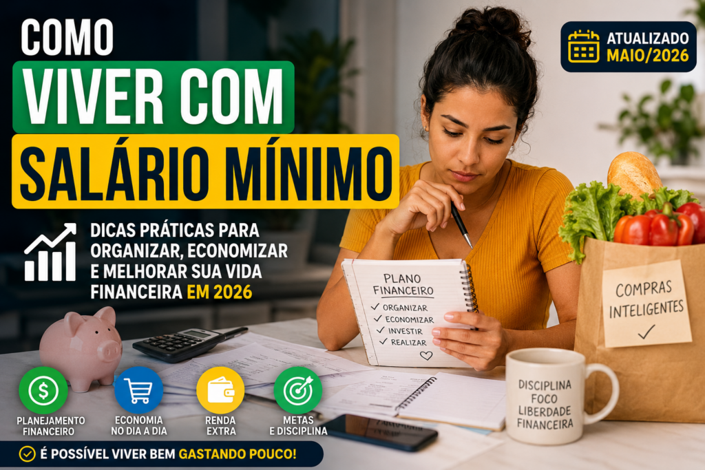 Como Viver com Salário Mínimo em 2026 Sem Passar Aperto - Fonte: Imagem gerada por IA (DALL·E / ChatGPT)