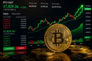 Como Ganhar Dinheiro com Bitcoin em 2026 1 O Bitcoin se tornou um dos ativos financeiros mais procurados do mundo. - Fonte: Imagem gerada por IA (DALL·E / ChatGPT)