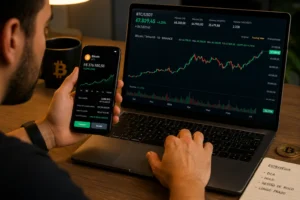 Como Ganhar Dinheiro com Bitcoin em 2026 5 Estratégia e controle emocional fazem diferença no mercado cripto. - Fonte: Imagem gerada por IA (DALL·E / ChatGPT)