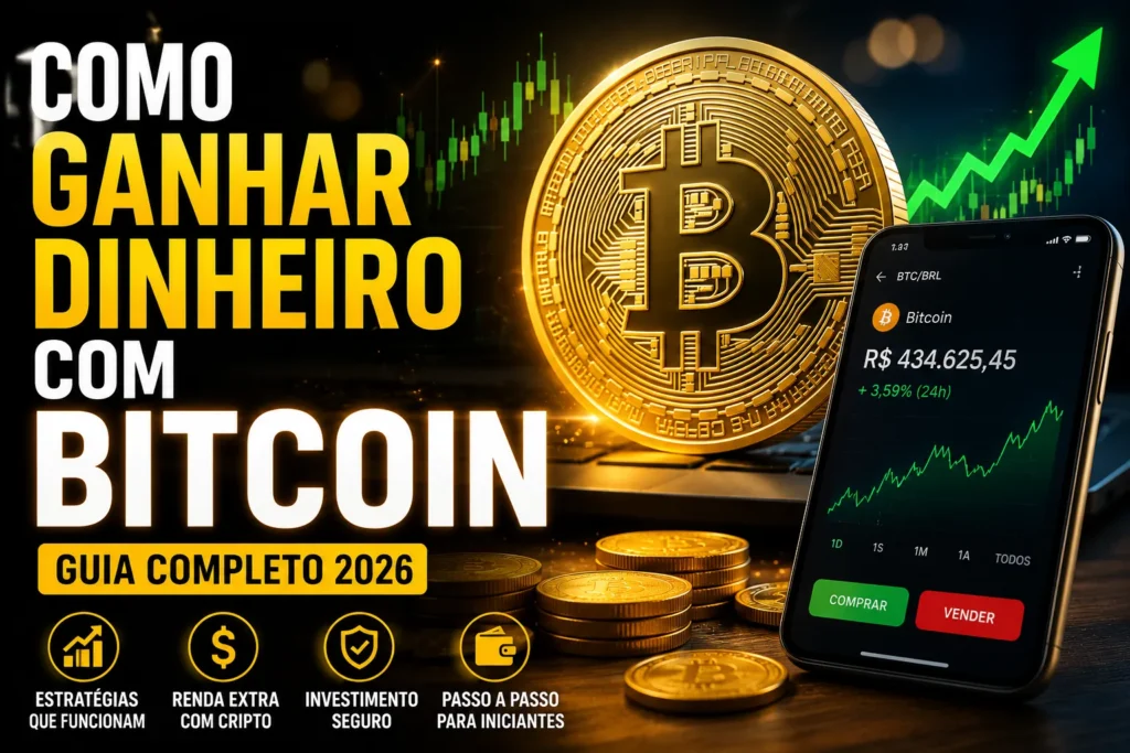 Como Ganhar Dinheiro com Bitcoin em 2026 - Fonte: Imagem gerada por IA (DALL·E / ChatGPT)