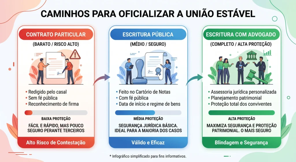 Quanto Custa União Estável em 2026? Tabela de Preços 3 Comparativo claro de valores para saber união estável quanto custa de acordo com o nível de segurança jurídica.