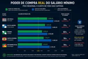 Comparativo prático: onde o salário mínimo regional rende mais quando calculamos o custo de vida local?