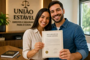 Quanto Custa União Estável em 2026? Guia Completo 4 A união estável traz segurança jurídica e benefícios ao casal. - Fonte: Imagem gerada por IA (DALL·E / ChatGPT)