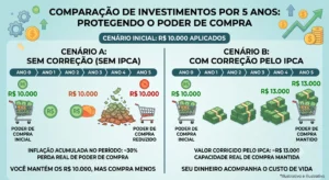 Correção IPCA: Como Calcular e Proteger Seu Dinheiro 2 A diferença entre o valor nominal no papel e o poder de compra real do seu dinheiro após a correção do índice.